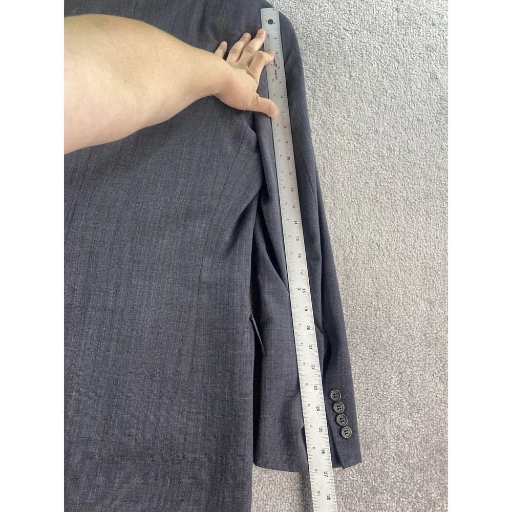 Polo University Club Suit Jacket 42 R Gray Wool Windowpane Ralph Lauren 90s USA